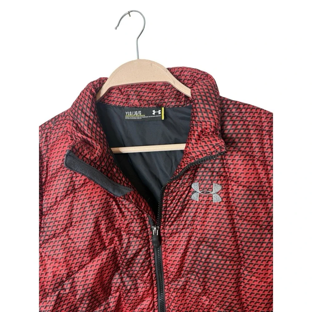 Under Armour YLG youth large geometric red lightweigh puffer jacket boys‎